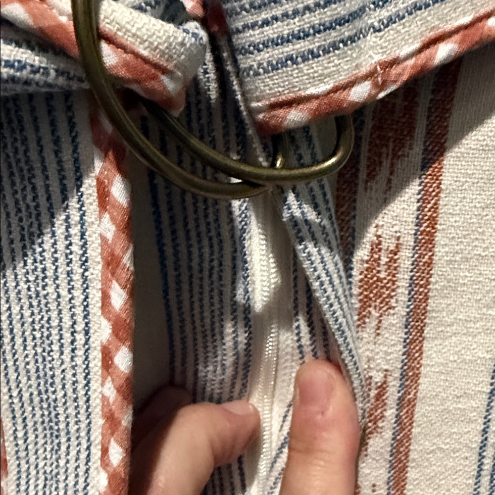 NWT Hunter Bell NY High-Waist Stripe Belted Cream Coral Linen Blend Shorts Sz 6 - Picture 5 of 13